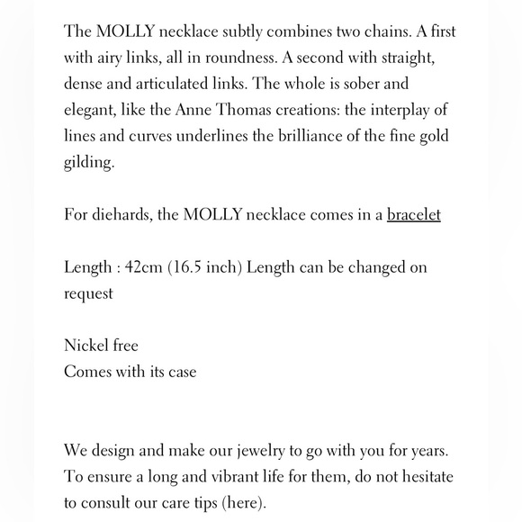 Bundle of Molly necklace + Molly bracelet - Picture 4 of 7